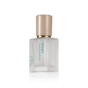 30ml Square shape frosted glass bottle gold cap