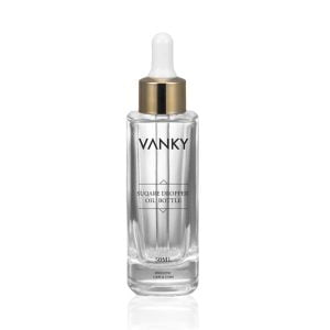 50ml Thick bottom glass bottle with gold aluminum dropper