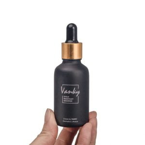30ml Black essential oil bottle with a dropper