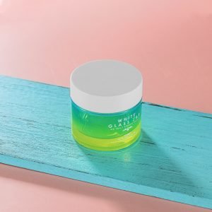 60g green and yello gradient glass jar with great printing