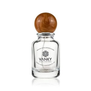50ml Round Shape Glass Perfume With A Ball Shape Cap