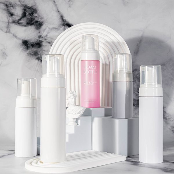 Custom PET plastic foaming bottle with brush